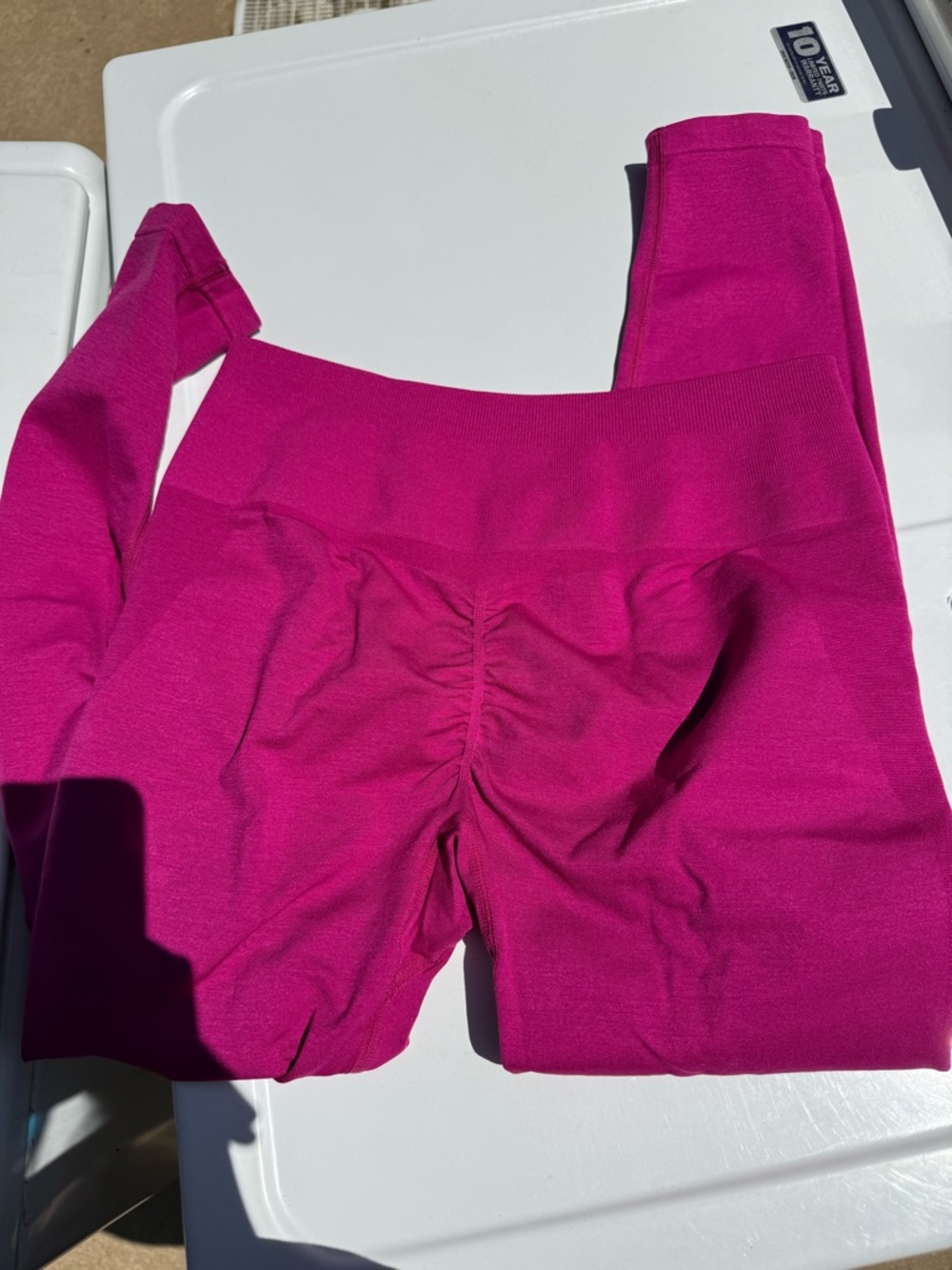 Seamless High-Waist Scrunch Leggings - Hot Pink